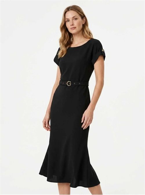 Vestito midi in misto viscosa GUESS | W6GK50W1950/JBLK